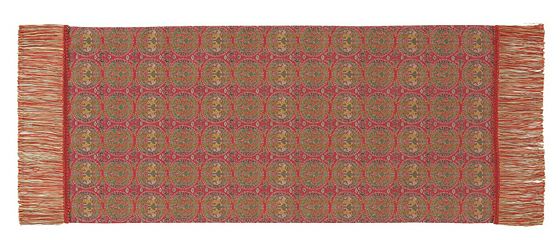 円紋白虎朱雀文錦 （32×67cm）レッド■美術工芸織物