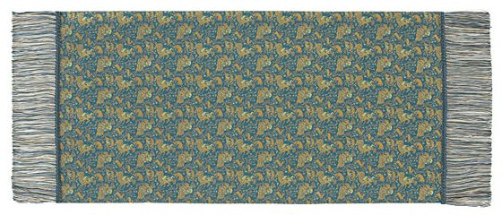 ペルシャ狩猟文錦 （32×62cm）ダークブルー■美術工芸織物