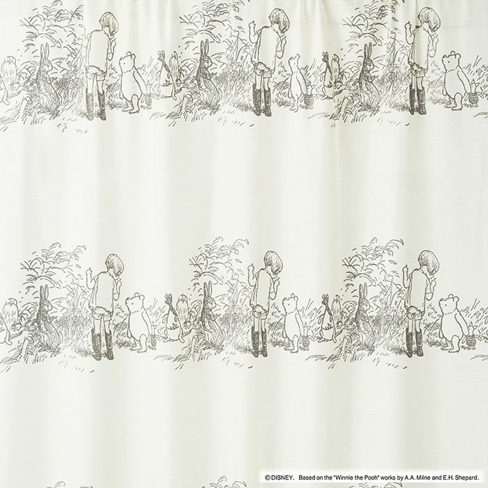 レースカーテン POOH/Secret シークレット （幅100×丈198cm）1枚入 ベージュ