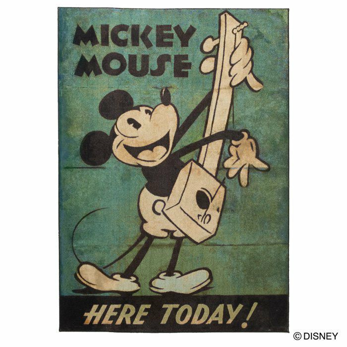 MICKEY/ミッキー ミュージック ラグ DRM-1034 （100×140cm） グリーン