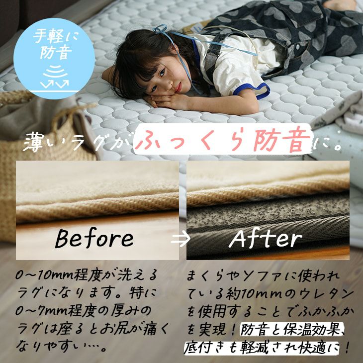 洗える 防音 ふかふか下敷き専用ラグ ふかぴたSTANDARD＜単品＞ （115
