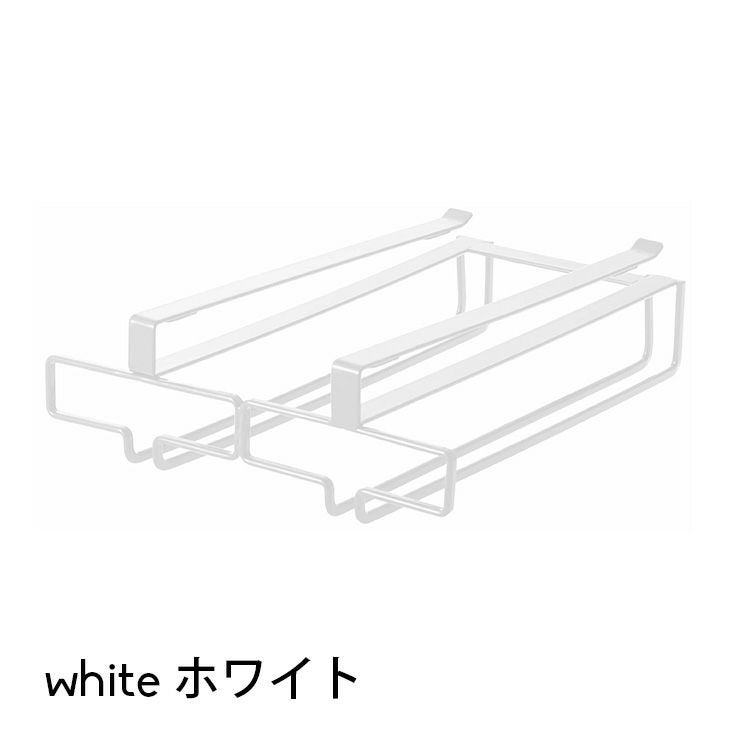 戸棚下ワイングラスハンガー タワー ダブル（ホワイト） イメージ01