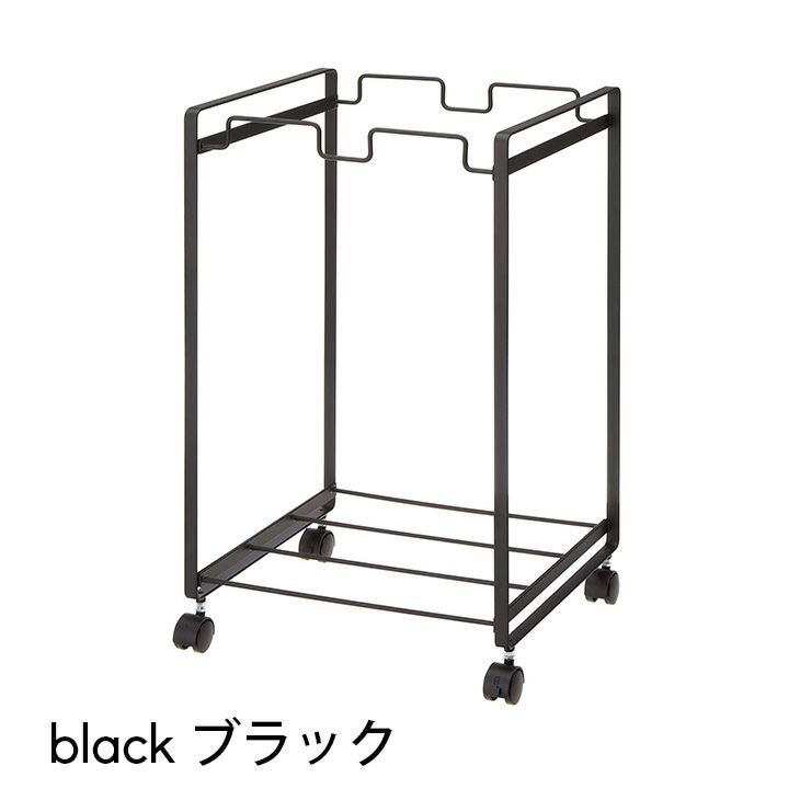 台所 ゴミ箱 分別ダストワゴン 2分別 タワー（ブラック） イメージ