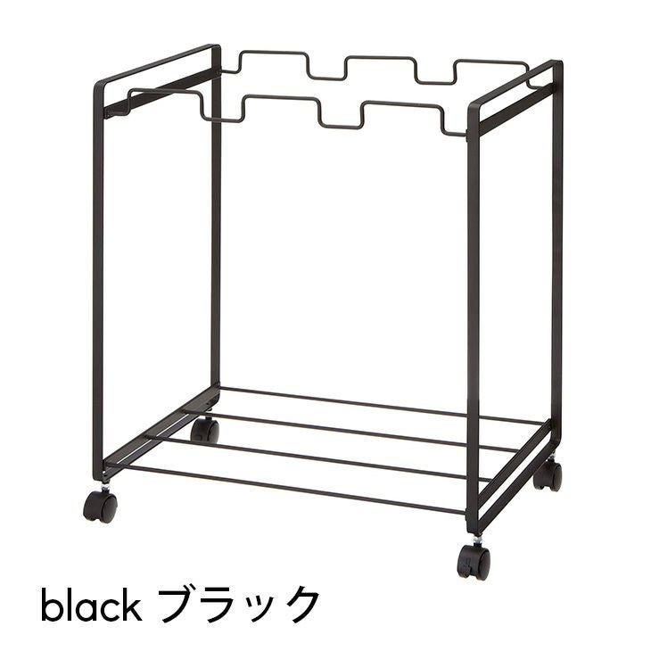 台所 ゴミ箱 分別ダストワゴン 3分別 タワー（ブラック） イメージ