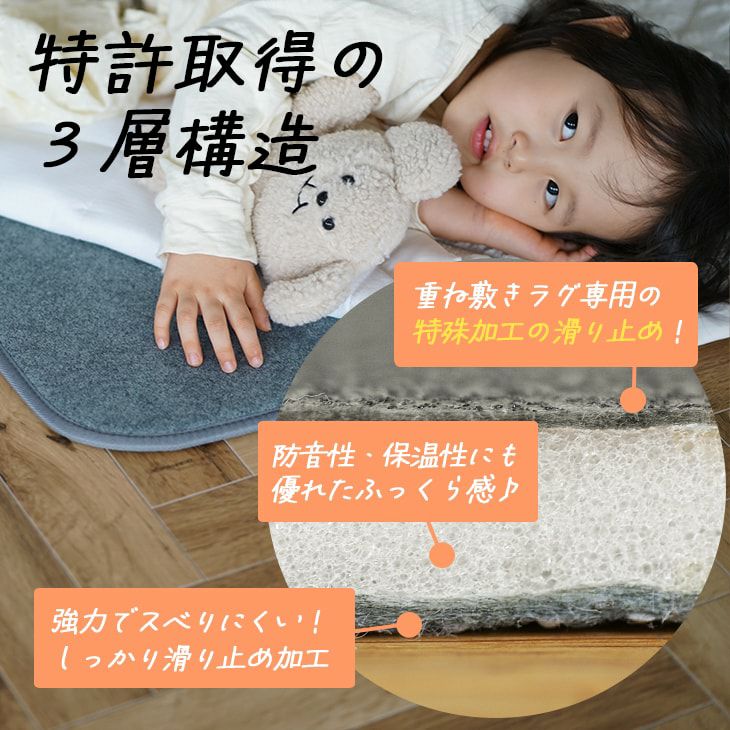 防音 ふかふか 下敷き専用ラグ ふかぴたPLUS ＜厚手＞ （115×170cm 1.5