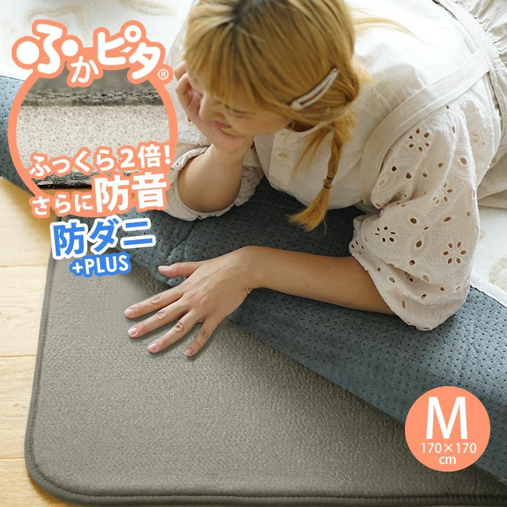 防音 ふかふか 下敷き専用ラグ ふかぴたPLUS ＜厚手＞ （170×170cm 2畳