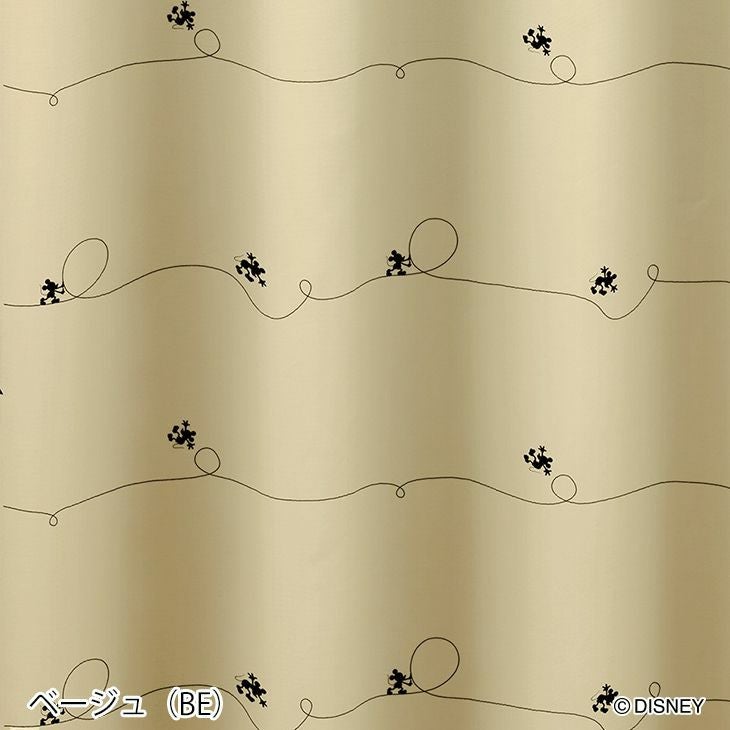 遮光 カーテン MICKEY/ミッキー ライン（幅100×丈135cm）1枚入 ベージュ