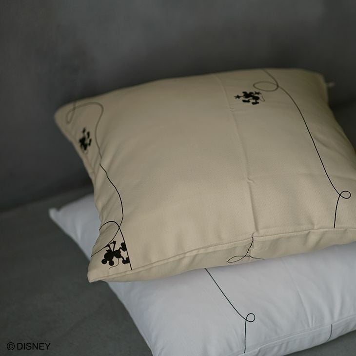 クッションカバー MICKEY/ミッキー ライン（45×45cm） ベージュのイメージ