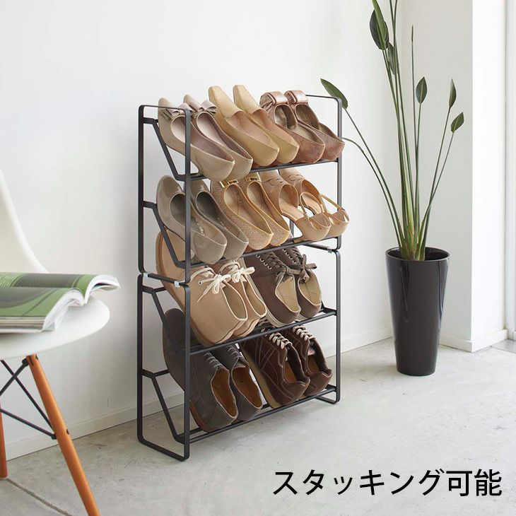 frame フレーム スリムシューズラック2段（ブラック） イメージ02