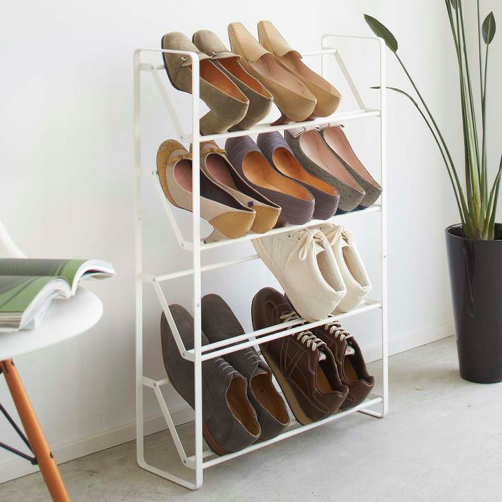 frame フレーム スリムシューズラック4段（ホワイト） イメージ02