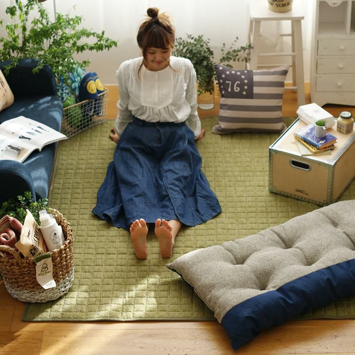ラグ リネンフレーク キルト ラグ（130×185cm） | cucan ネットショップ