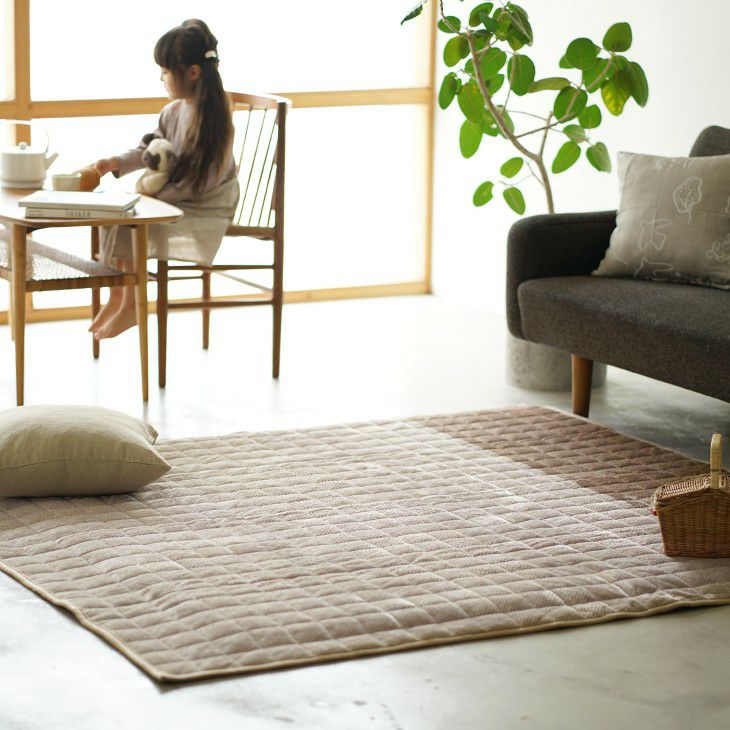 ラグ グラデーションキルトラグ (185×185cm) シンプルなデザイン