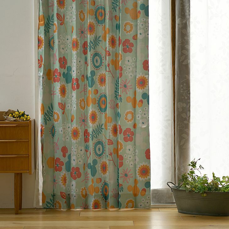 北欧 4枚セット カーテン MICKEY/ミッキー ボタニカルガーデン(全サイズ均一価格) 北欧家具との組み合わせ