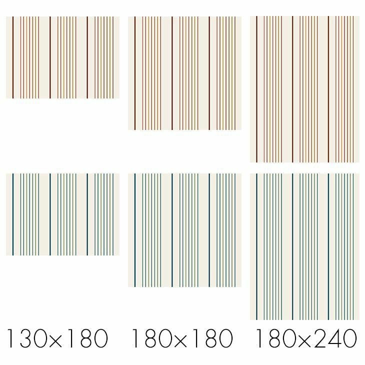 洗える 綿混ラグ コットンリーネ (130×180cm) ストライプのシンプルデザイン