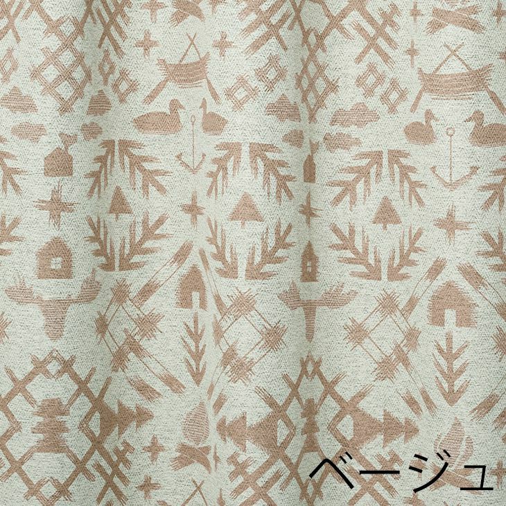 遮光 カーテン THE WILD NORTHLAND/ザ ワイルド ノースランド (幅100×丈135cm) ベージュ