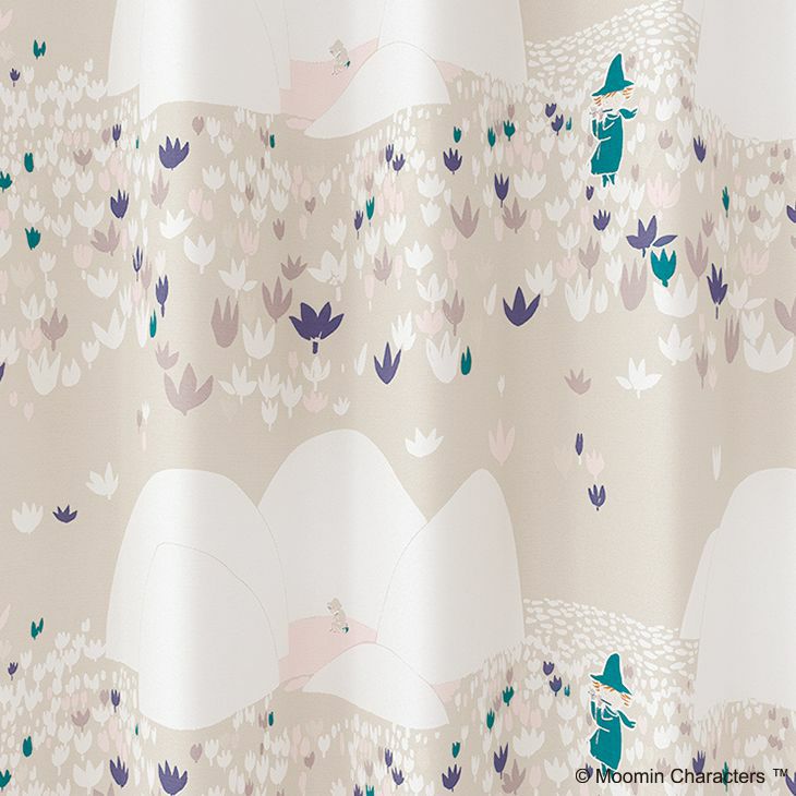 遮光カーテンMOOMIN/ムーミンソフトメロディー（ベージュ）