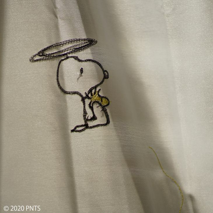 レースカーテンPEANUTS/ピーナッツヘリコプターボイル（アップ）