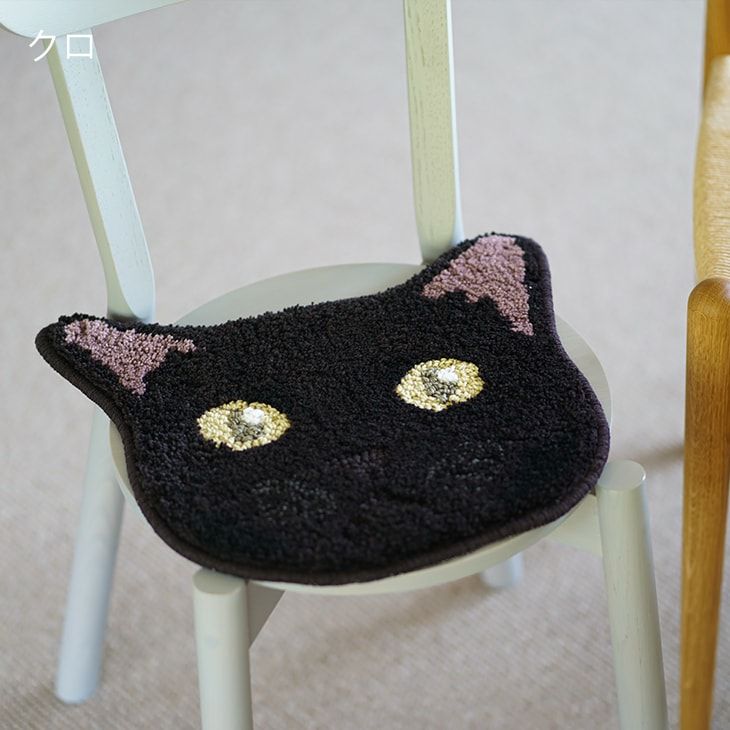 チェアパッド ネコカオ Meow（ミャオ）マット (35×38cm) | cucan