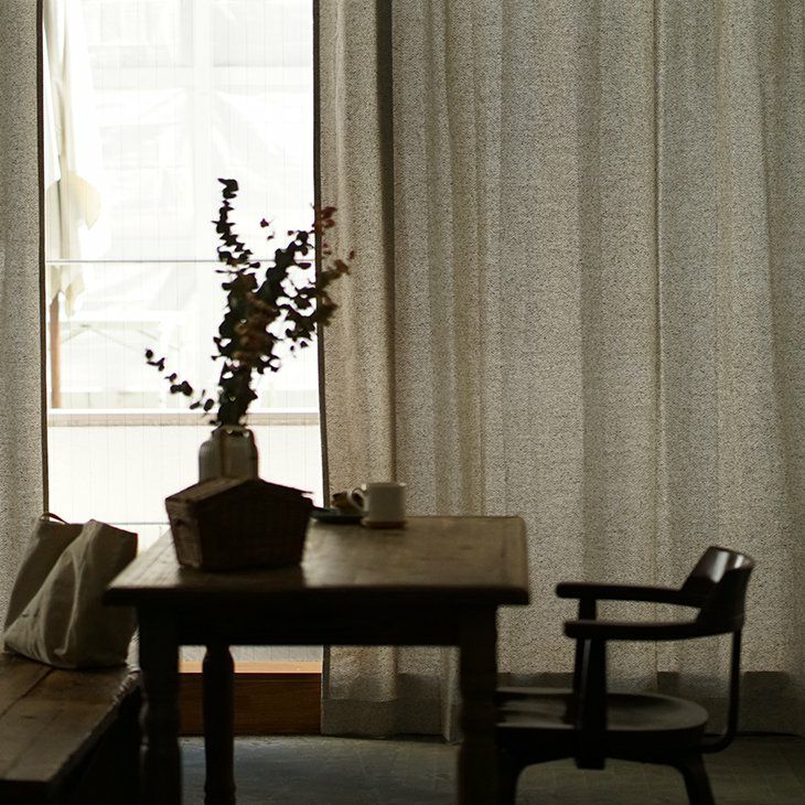 厚地カーテンHerringl/ヘリングル100×178cm（ベージュ施工画像イメージ02）