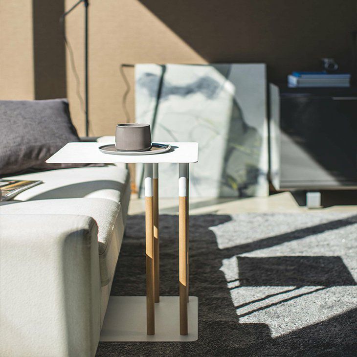 plainプレーン差し込みサイドテーブルホワイト(イメージ01)