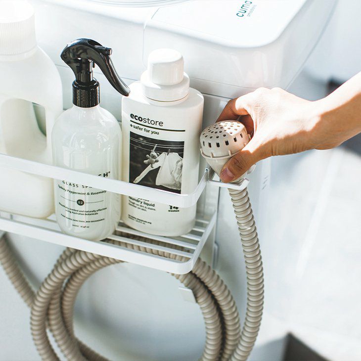 towerタワーホースホルダー付き洗濯機横マグネットラックホワイト(イメージ03)