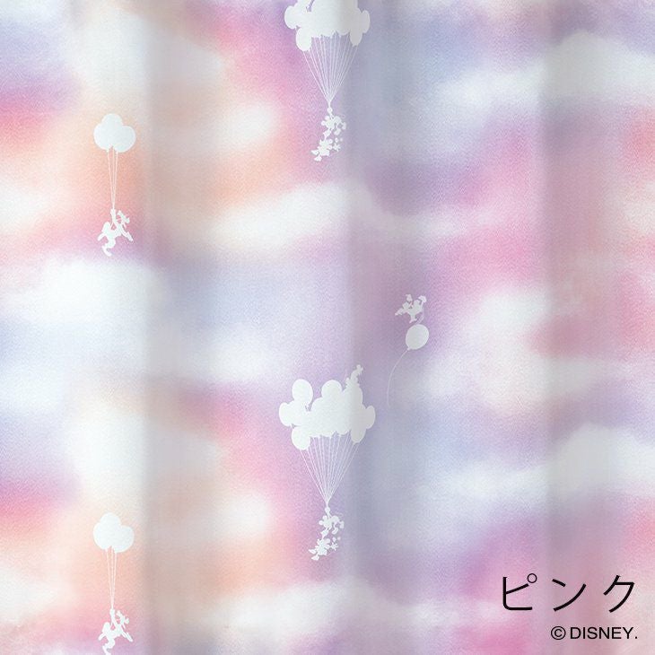 カーテン ディズニー ミッキーメロウ タッセル付き ピンク 遮光