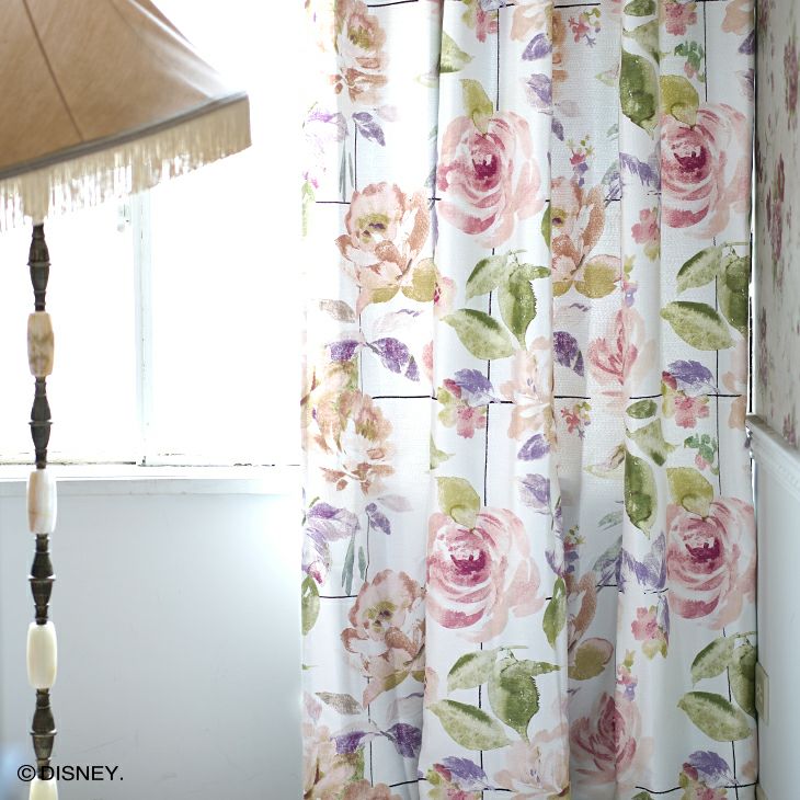 遮光カーテンMICKEY/ミッキーローズグリッド幅100×丈178cm（イメージ）