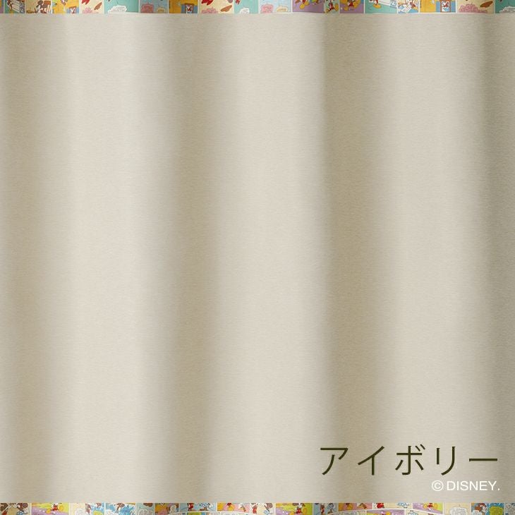 遮光カーテンMICKEY/ミッキーレトロコミック幅100×丈135cm（アイボリー）