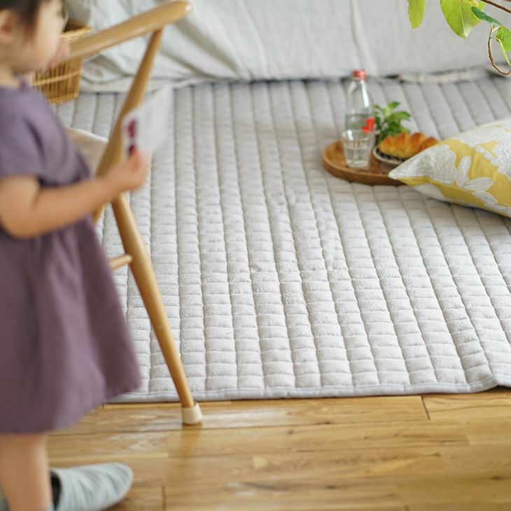 綿100%キルトカーペット 約230×230cm グレー WEIMALL（ウェイモール） ラグ カーペット 洗える 190×300cm