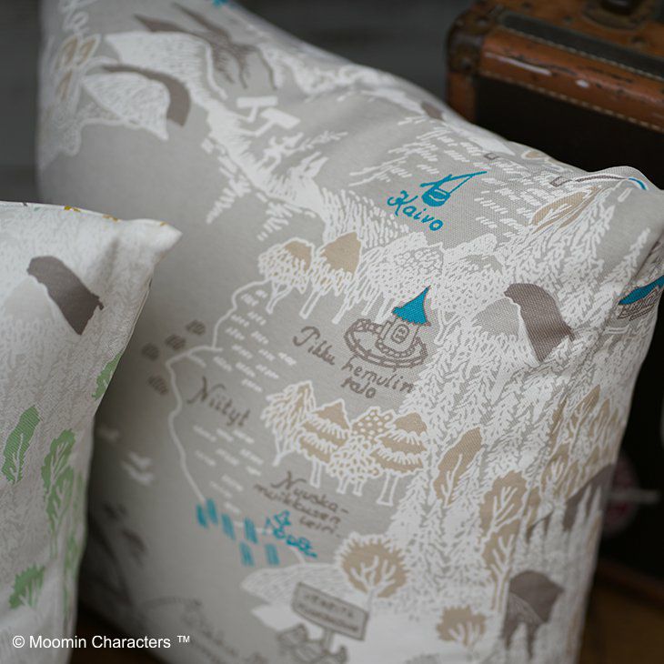 クッションカバーMOOMIN/ムーミンムーミンダニノチズ45×45cm（アップ）
