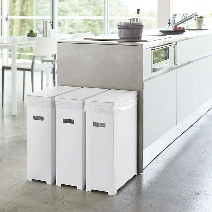 towerタワースリム蓋付きゴミ箱3個組(ホワイト)（メイン）