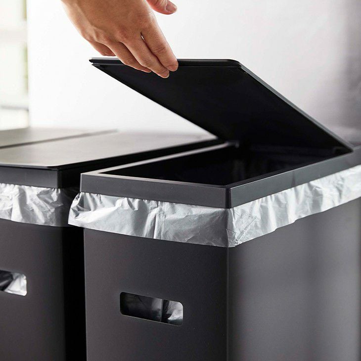 towerタワースリム蓋付きゴミ箱3個組(ブラック)（イメージ01）