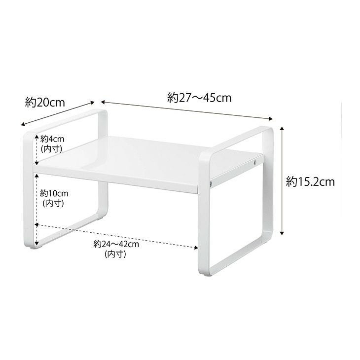 towerタワー伸縮収納ラック2段(ホワイト)（イメージ03）
