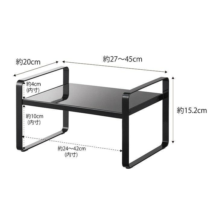 towerタワー伸縮収納ラック2段(ブラック)（イメージ03）