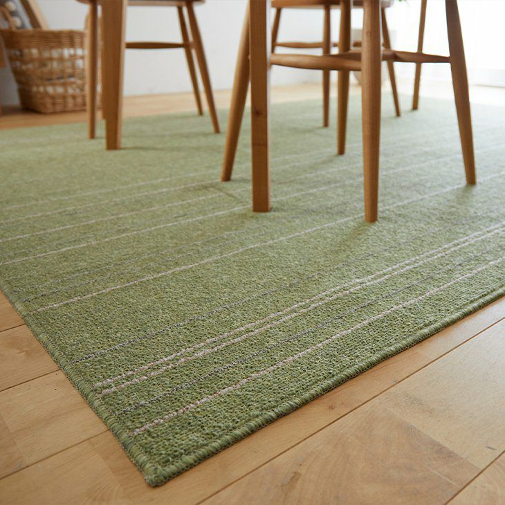 丸洗いできるラグワイヤーライン220×250cm（ダイニングにぴったり）