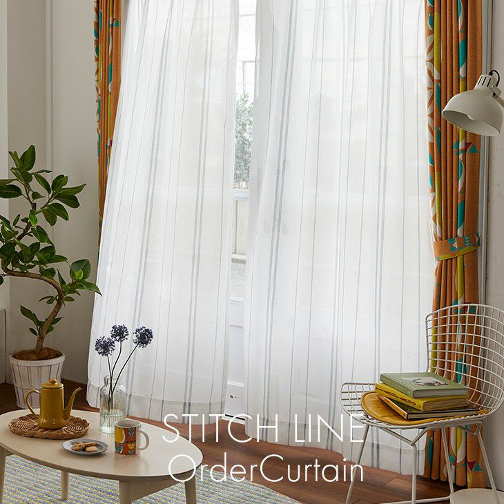 北欧 レース オーダーカーテン ステッチライン | cucan ネットショップ