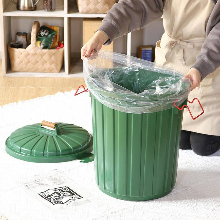 スパイス PALE×PAIL ふた付きゴミ箱 丸型 45L (フォレストグリーン