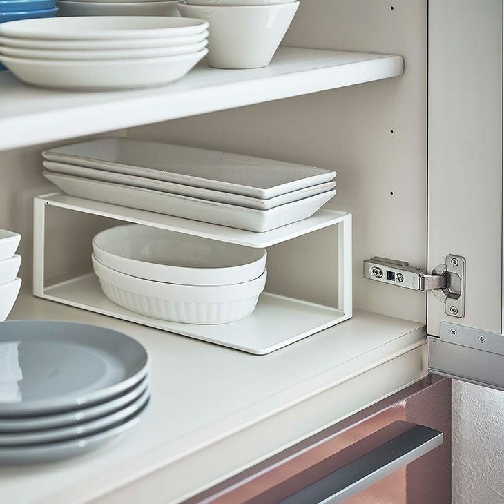 towerタワー長皿収納ラック2段ホワイト(メイン)