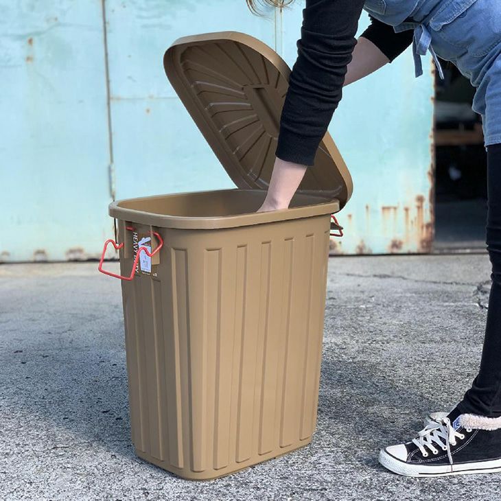 スパイスPALE×PAILふた付きゴミ箱角型60Lブラウン(イメージ)