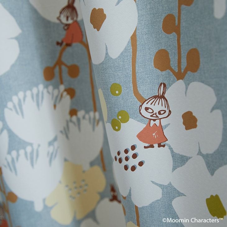 ★専用★ムーミン ミィ カーテン タイニーフラワー Blue 遮光 カーテン MOOMIN/ムーミン タイニーフラワー (幅100×丈135cm) 1枚