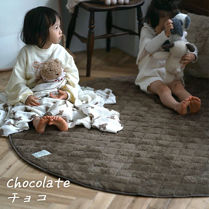 蓄熱わた入り 防ダニ加工の洗えるラグ テディファーキルト(180×180cm