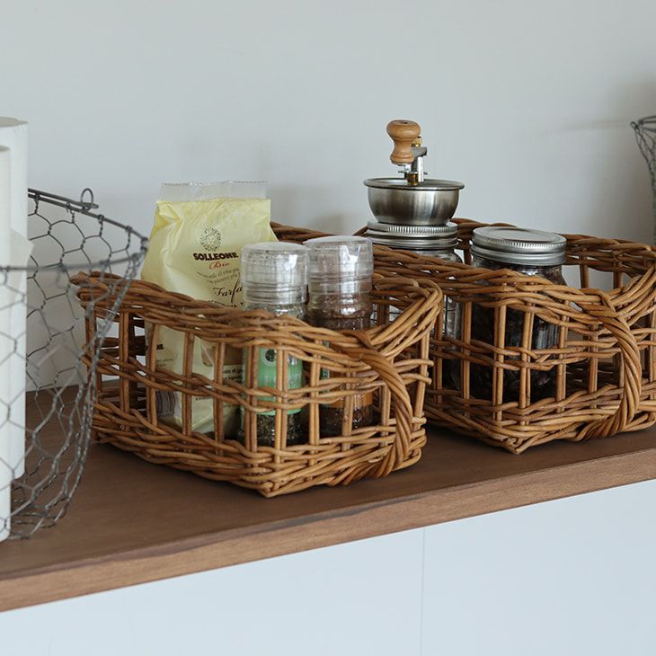 クレエキッチン収納ケースアラログキッチンストッカーバスケットL（イメージ）