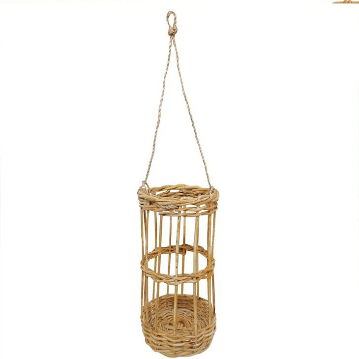 クレエ鉢カバーアラログつり下げかごD直径11×高さ23cmブラウン（カラー）