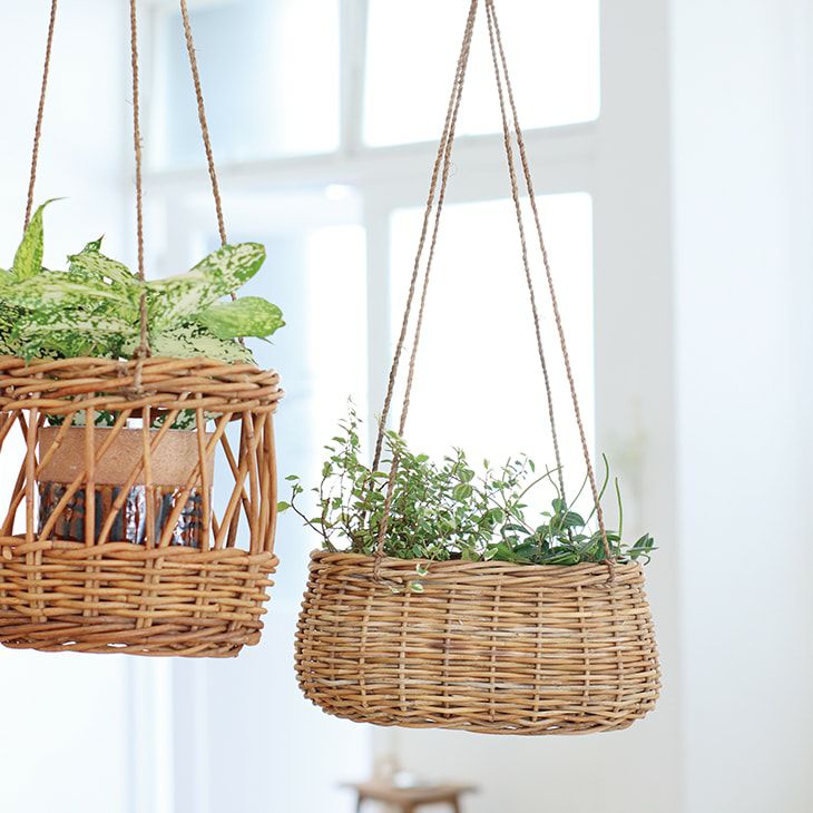 クレエ鉢カバーアラログつり下げかごオーバルブラウン（イメージ）