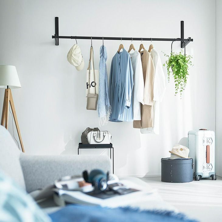 towerタワーウォール折り畳み物干し竿ホルダー2個組石こうボード壁対応(ブラック)（イメージ）