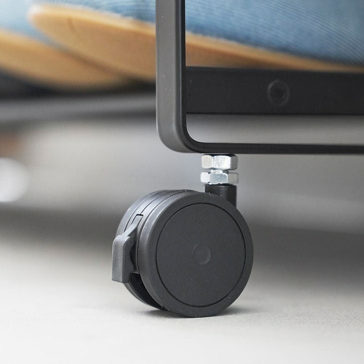 towerタワー引き出せるキャスター付きシューズラック2段(ブラック)（カラー）