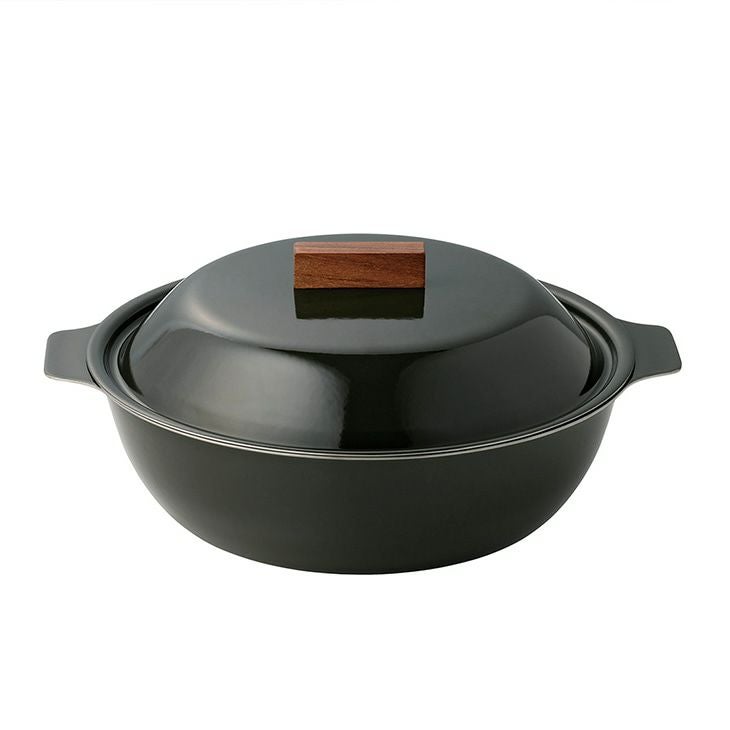 KINTOキントー琺瑯鍋IH対応1LKAKOMIステンレス琺瑯(チャコール)（カラー）