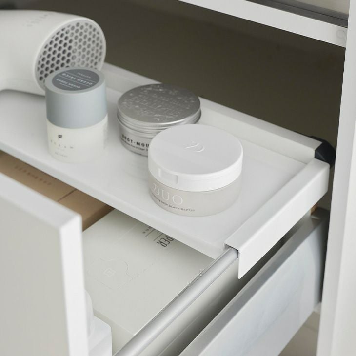 towerタワー伸縮キッチン引き出し中ラック(ホワイト)（カラー）