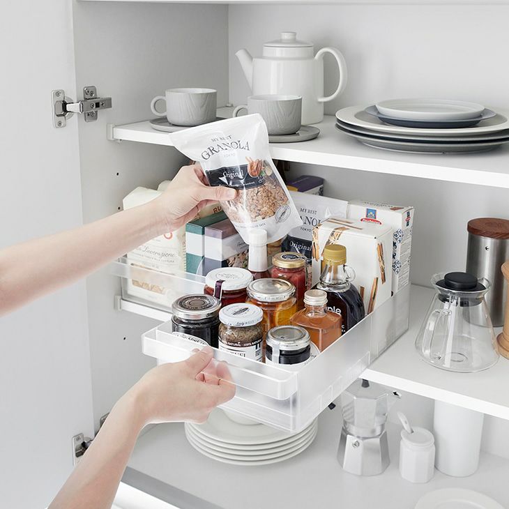 towerタワー冷蔵庫中収納ケースL仕切り付き(ホワイト)（カラー）