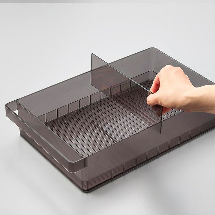 towerタワー冷蔵庫中収納ケースL仕切り付き(ブラック)（カラー）